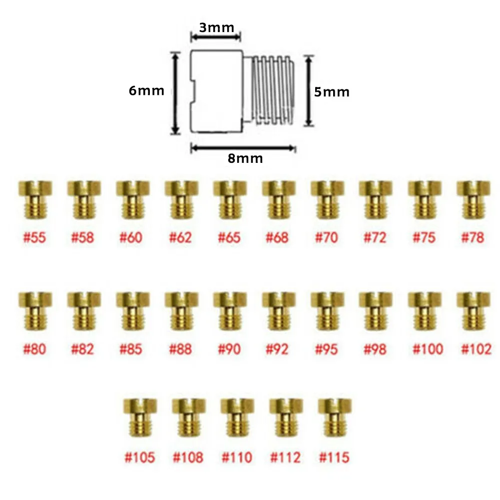 25 шт. основной струйный 55-115 M5 5 мм для карбюратора Dellorto Vergaser SHA SHBC SHB аксессуары