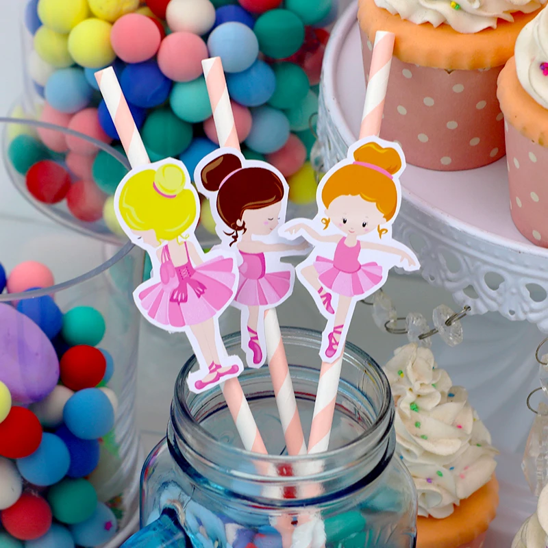 Балерина коробка для попкорна на день рождения топпер торта соломинки