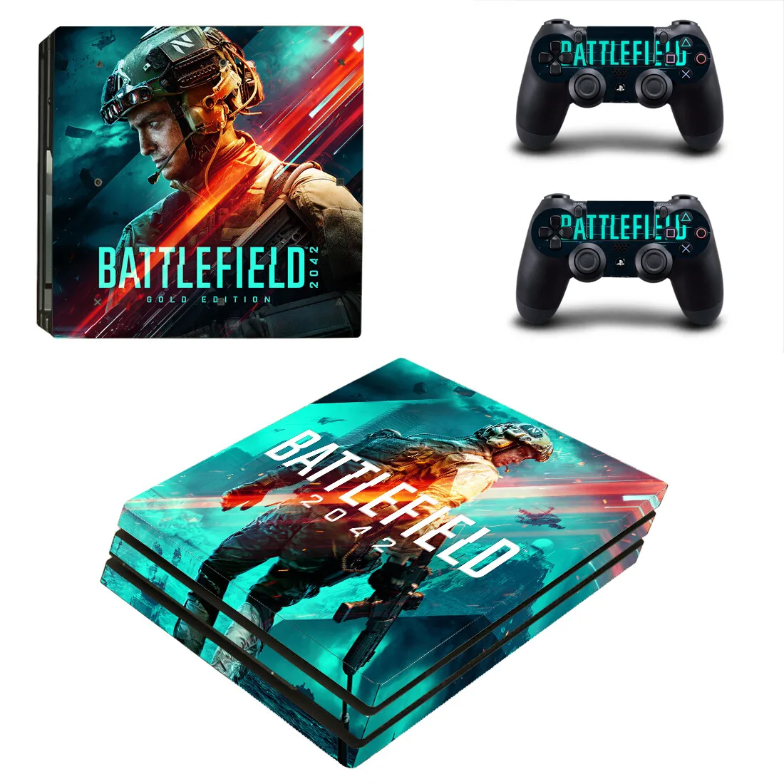 

Battlefield 2042 PS4 Pro Skin Sticker Decal For PlayStation 4 PS4 Pro Console & Controller Skins Vinyl