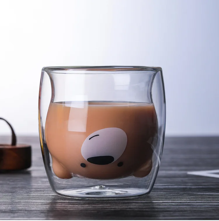 Кофе творческая чашка для чая Медведь чашка, бутылка для воды творческие подарки посуда для напитков кухонные инструменты в очках чашка для фруктового сока