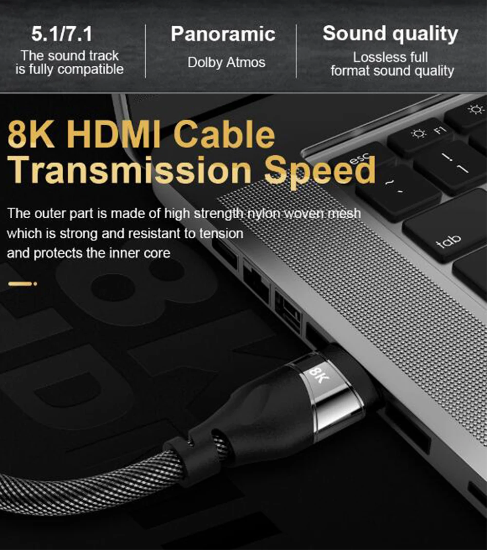 0,5 M 1M 1,5 M 2M Ultra-HD(UHD) 8K 120hz 60hz HDMI 2,1 кабель 48Gbs с Аудио& Ethernet HDR 4:4:4 HDMI кабель для PS4 HDTV