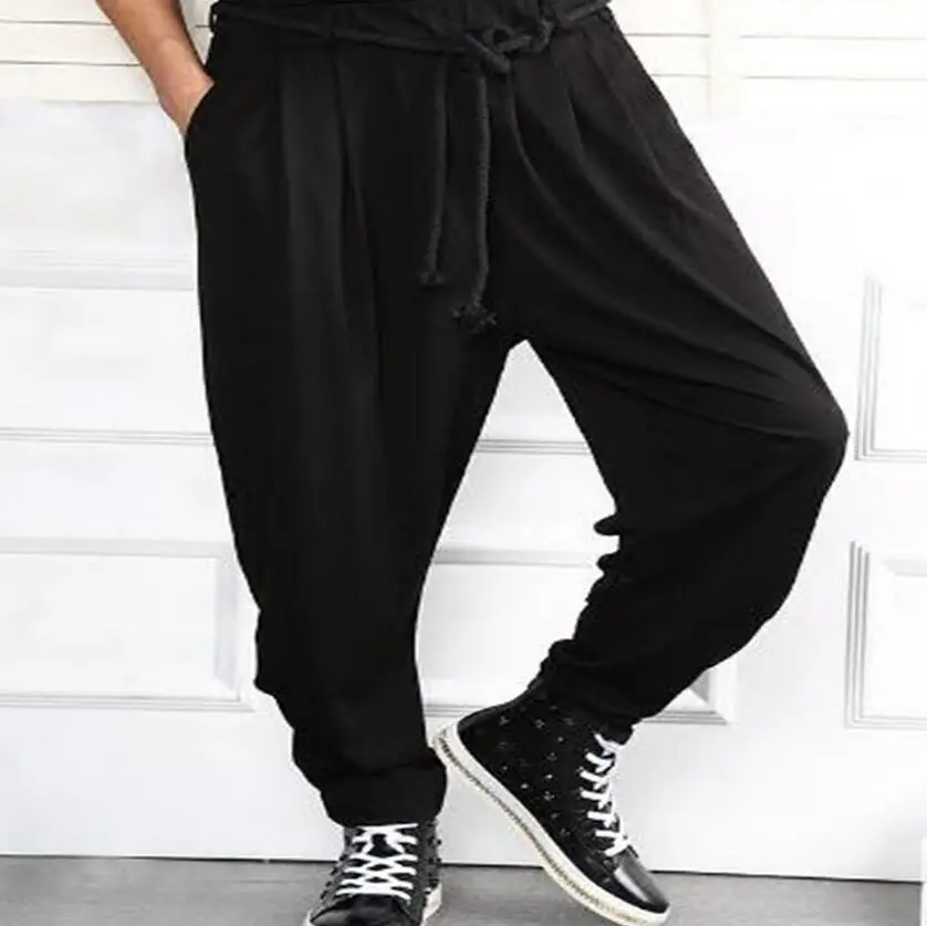 

United Europe The States Spring And Autumn New Small Feet Harem Pants Black Multi-pocket Large Size Men's Trousers / 27-40