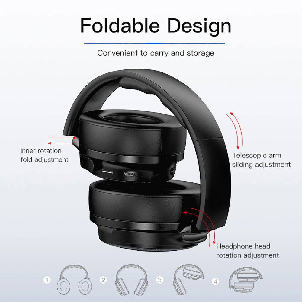 Bluetooth-гарнитура AWEI A780BL Складная 15 часов работы поддержка TF-карты | Электроника