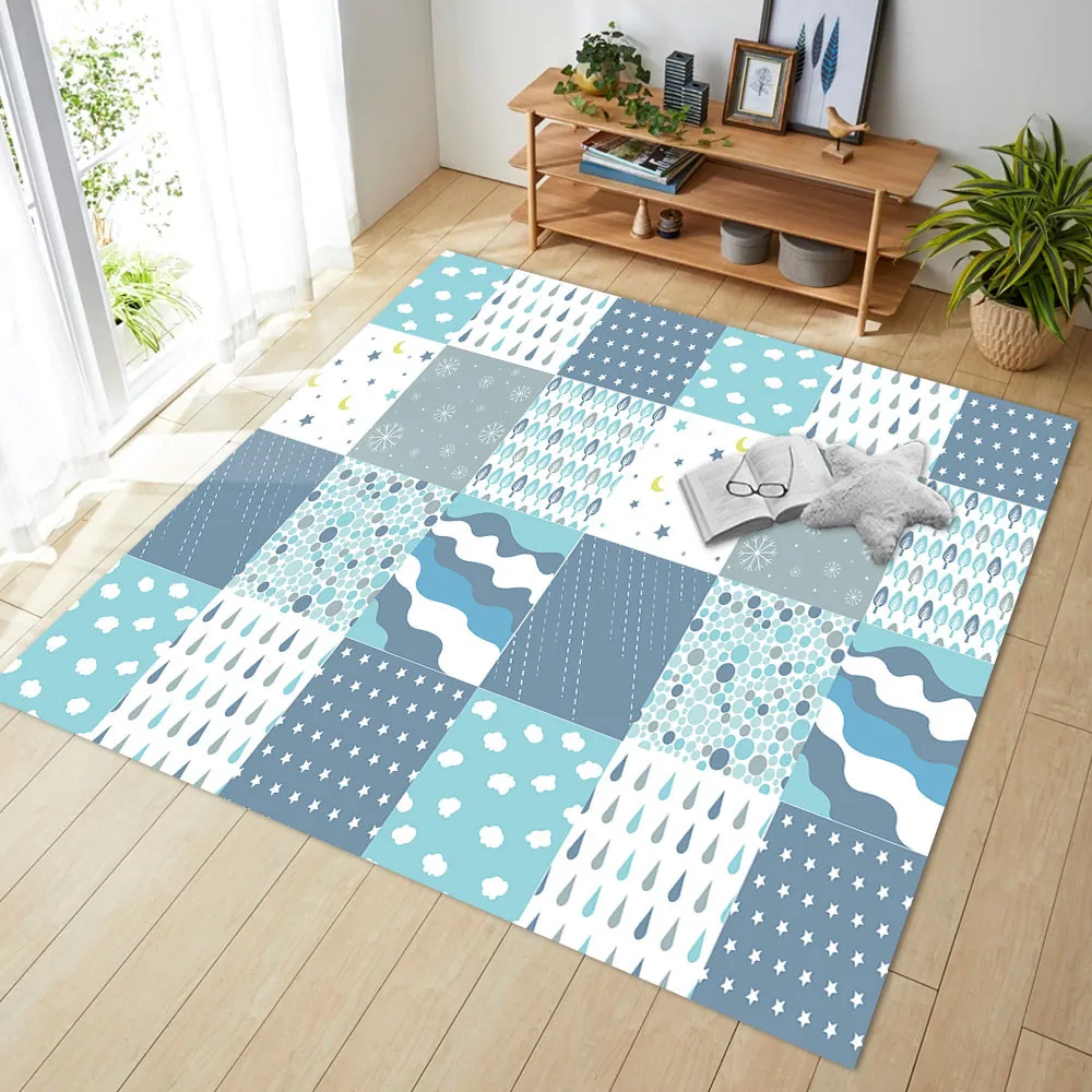 Черно белый мягкий фланелевый коврик с геометрическим рисунком для спальни