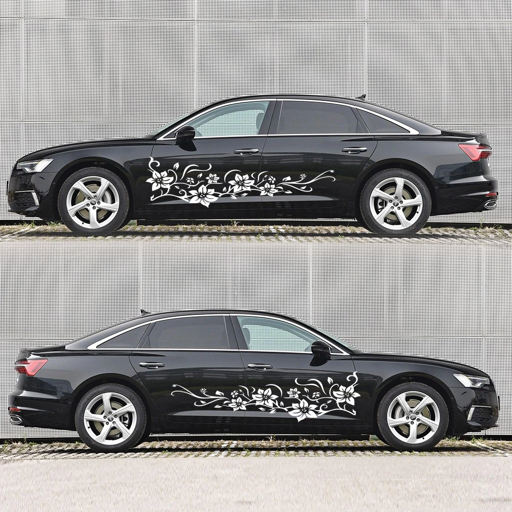 

Art Design flowers Car Stickers And Decals Aut Both Body Wrap Vinyl Film Automobiles Products Decoration cars Accessories