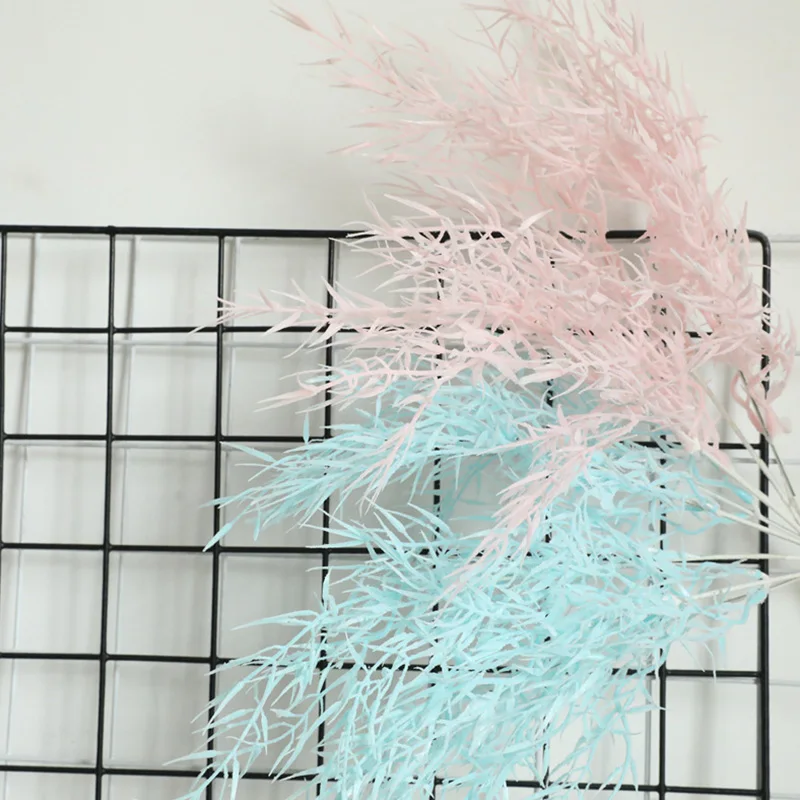 Красивые Искусственные цветы Пластиковые бамбуковые листья трава Плотный туман