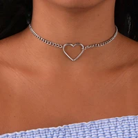 wholesale hip hop heart pendant choker necklaces for women punk fashion party jewelry clavicle chain link chain ornaments gifts