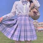 Костюм школьной формы в японском стиле, плиссированная юбка в клетку для студентов, мини-юбка в клетку для косплея, костюм моряка Jk, короткая юбка для девочек