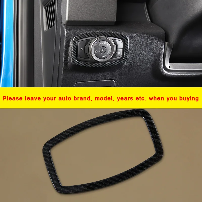 

Carbon Fiber Interior Headlight Switch Cover Mouldings Trims For Ford F-150 Raptor 2017-2020 Car Auto Vehicle Accessories
