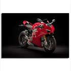 Постеры Superbike Ducati Panigale V4 с изображением красного спортивного мотоцикла, настенные художественные принты, картины в рамке для украшения гостиной