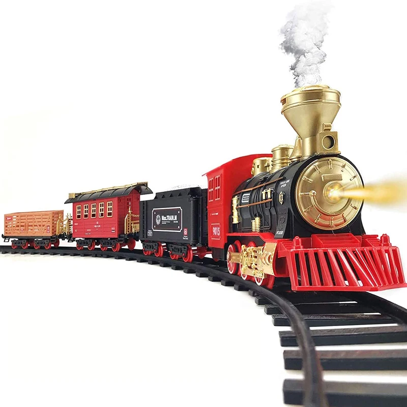 Поезд Ho на батарейках, Классический грузовой набор для воды, локомотивный игровой набор с имитацией дыма, игрушечный Электрический поезд