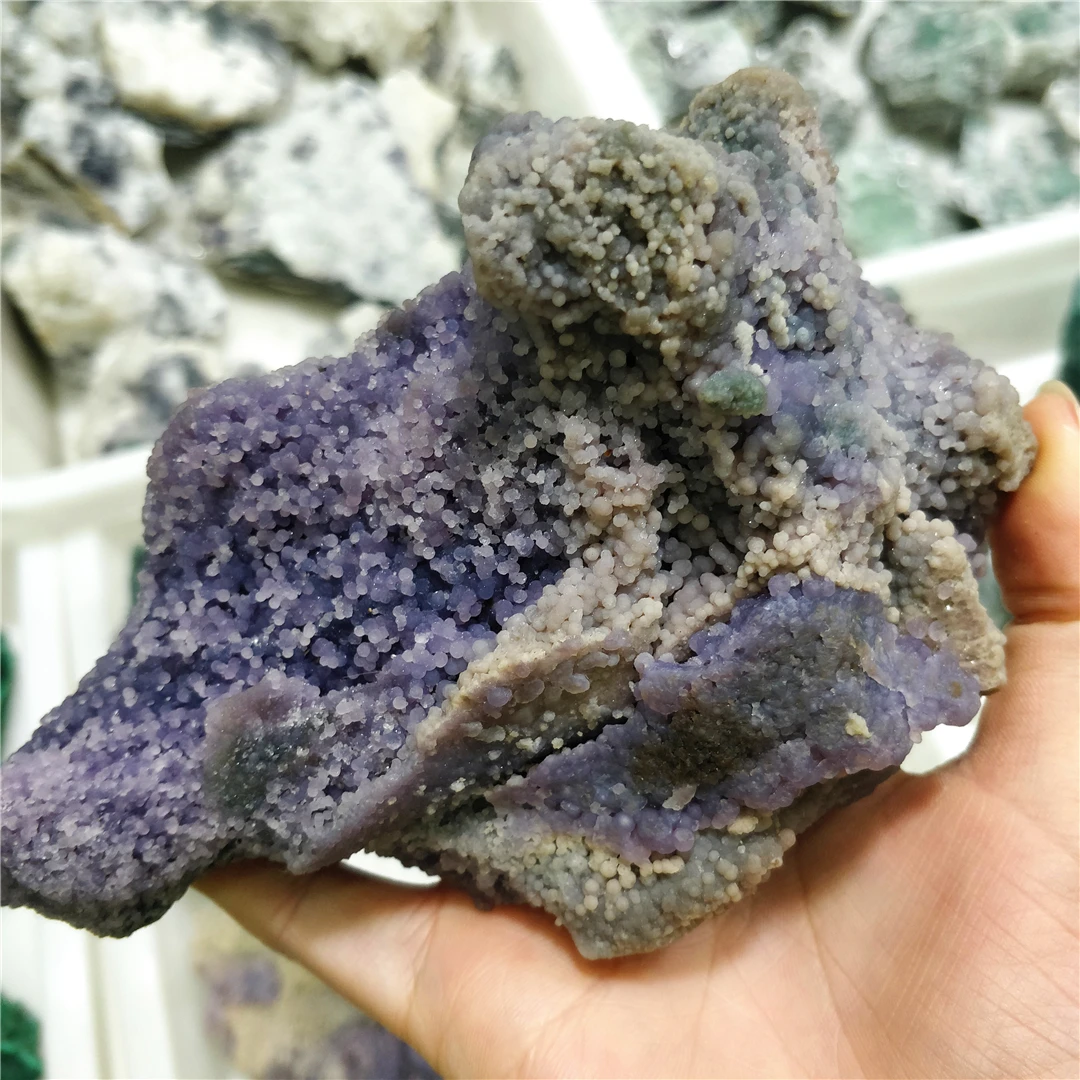 

Real Natural Grape Agate Purple Prehnite Mineral Specimen Raw Rocks Collectibles Stones And Crystals Healing Decor Free Shipping
