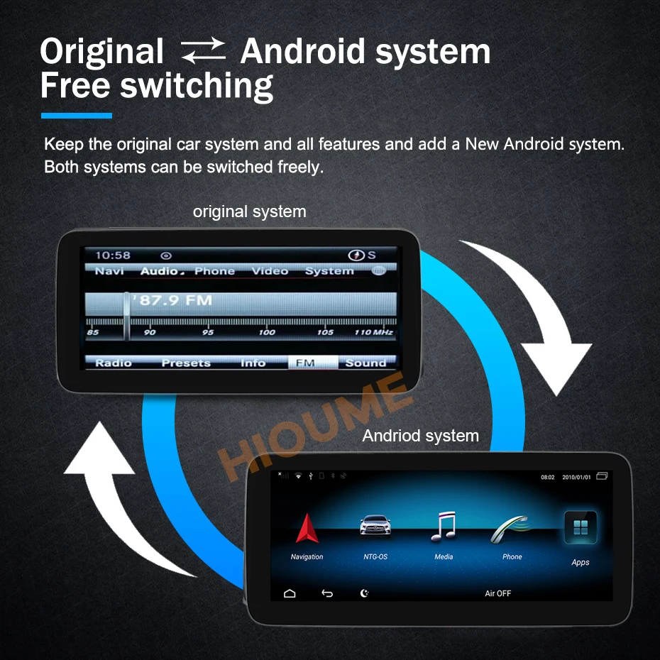 Мультимедийный проигрыватель на Android 10 экран 25 дюйма 8 ядер ГБ ОЗУ радио GPS