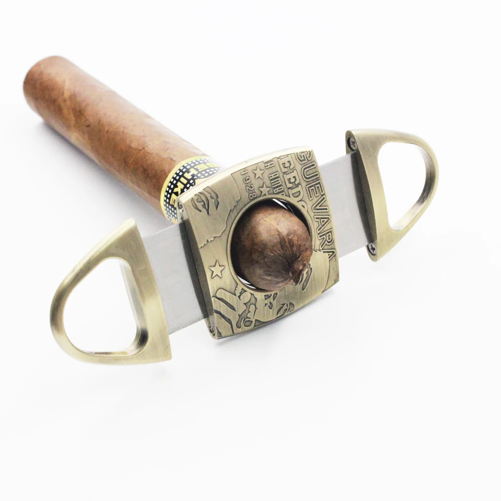 Нож GUEVARA с двойными лезвиями карманный классический резак для сигар гильотина из