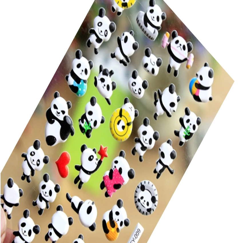 

1pack/lot lovely 3D cartoon panda bubble adhesive stationery sticker children decorative sticker kawaii phone deco sticker