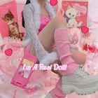 Гетры женские вязаные, до колена, в стиле японской Лолиты