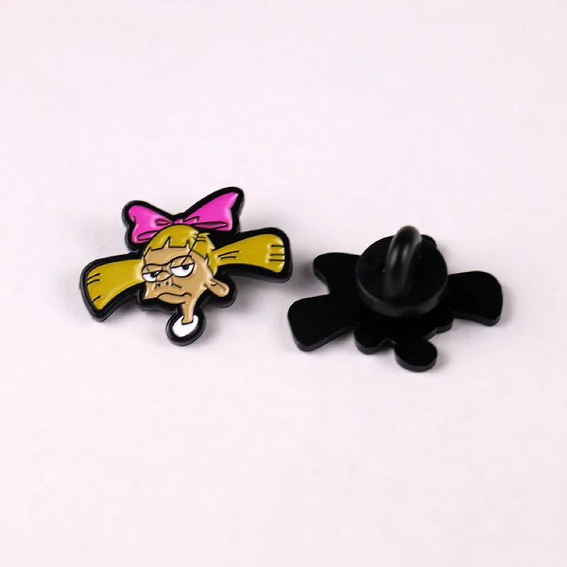 Cartoon Hey Arnold Pin Enamel Brooch Creative Metal Pins and brooches backpack Denim Hat clothes Badge Collar fashion Jewelry | Украшения и