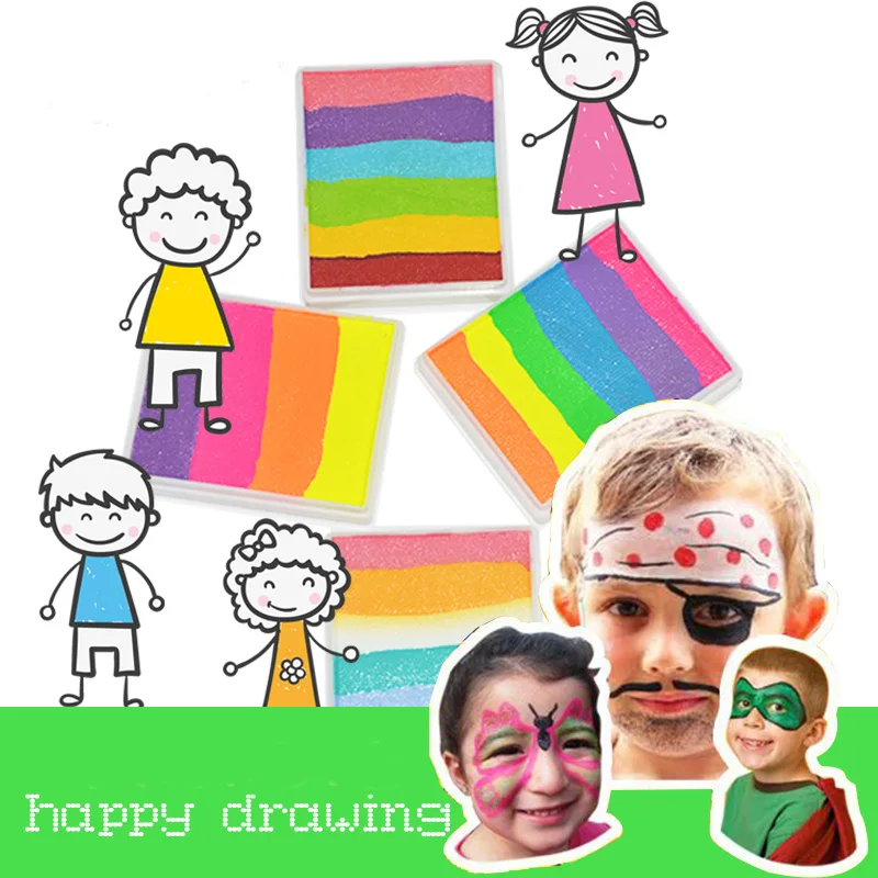 4 компл./лот цвета радуги флуоресцентная краска для лица Краска ing обычный