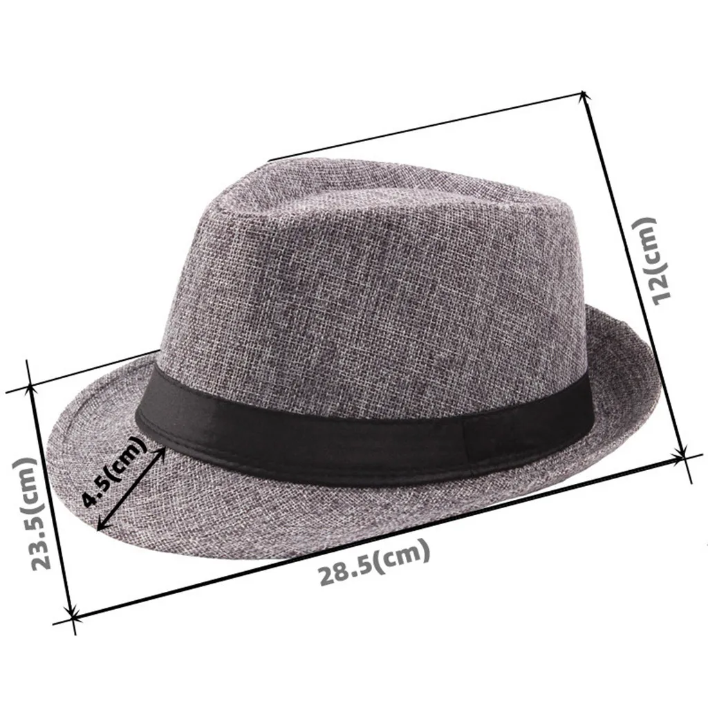 Felt Hats Men Fashion Black Top Jazz Hat Fedoras Men's Breathable Linen Outdoor Sun Curly Brim Straw | Аксессуары для одежды