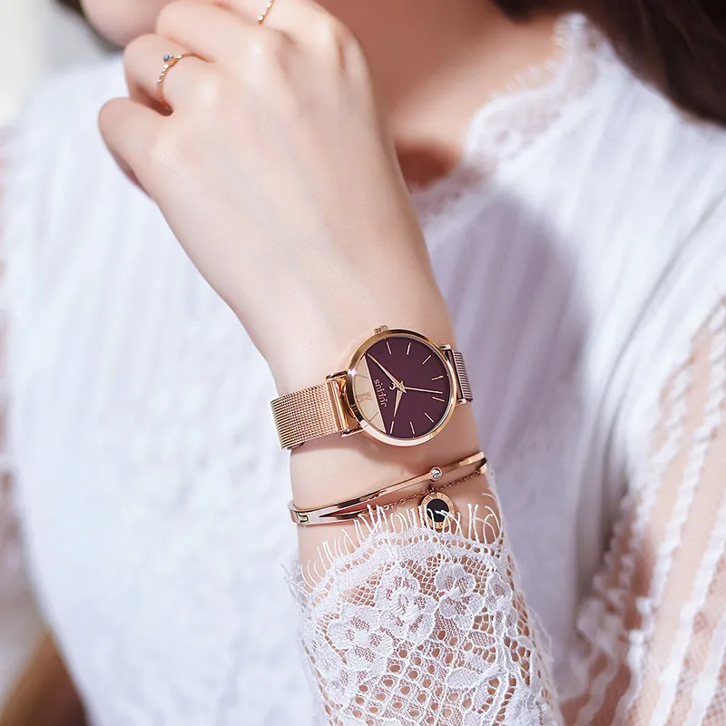 

Julius Women Watches JA-1237 Stainless Steel Watch Band Bracelet Ladies Wrist Clock Quartz Chain Bracelet Hit Color Gift Box