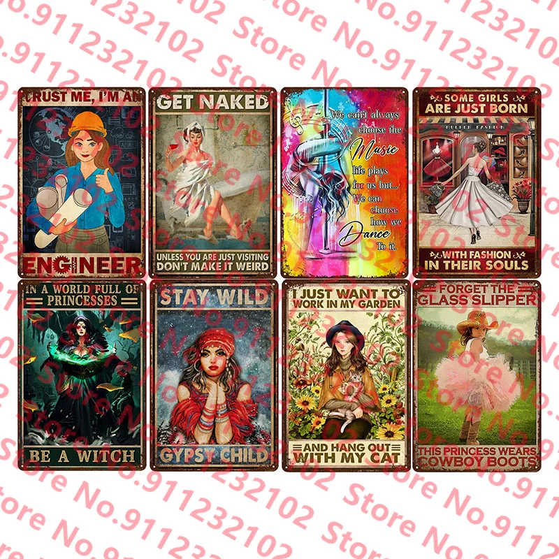 Жестяные плакаты в стиле ретро для принцесс будьте ведьмой девушкой