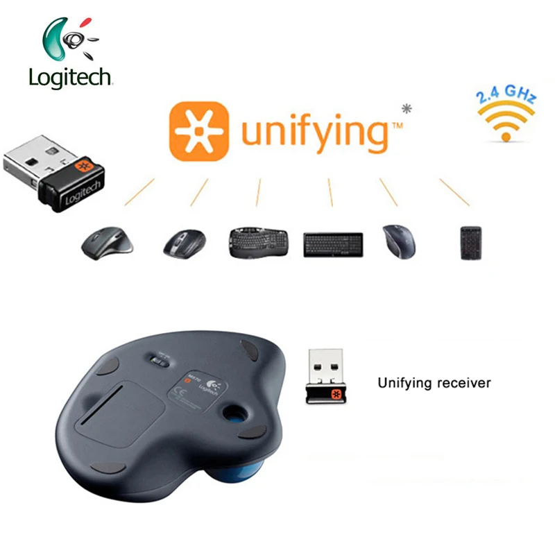 Беспроводная мышь Logitech M570 с оптическим трекболом 2 4 ГГц эргономичная для Windows 10/8/7