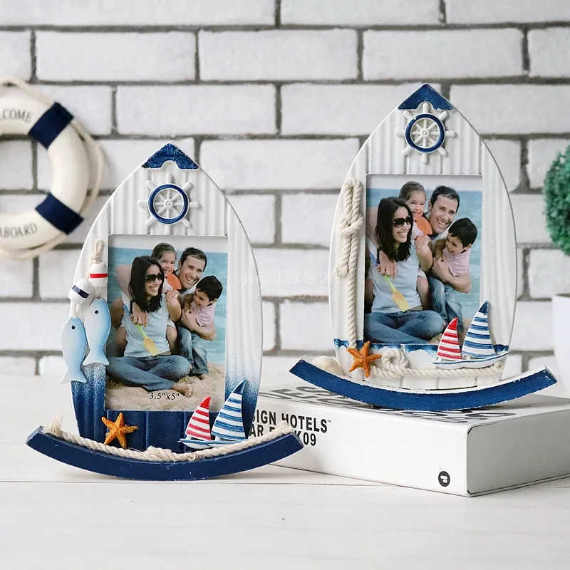 Креативная винтажная 5 дюймовая деревянная качающаяся лодка семейная рамка для