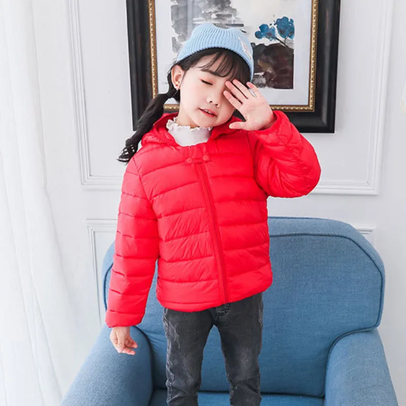 

1-5 Age boys girls autumn winter warm coat thickened cartoon ears graffiti hooded down jacket fashionable quality child clothing