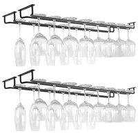 iron wall mount wine glass hanging holder goblet stemware storage organizer rack wine glass storage kitchen bar accessories