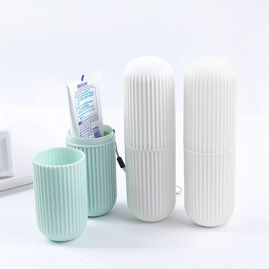 

Портативный контейнер для хранения продуктов для ванной, Защитный Контейнер для зубных щеток, держатель для зубной пасты, чашка для мытья, к...