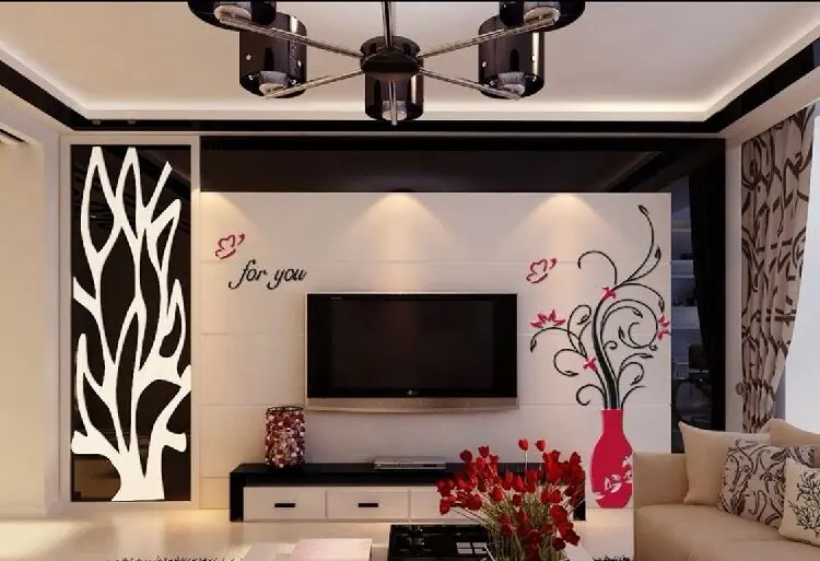 Ваза Цветочное дерево Хрустальная акриловая винтажная 3D Цветочная Съемная