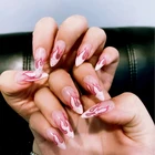 Накладные ногти с полным покрытием, 24 шт., накладные ногти, красные, зеленые, розовые, накладные ногти, аксессуары для ногтей Дизайн ногтей для крутой девушки