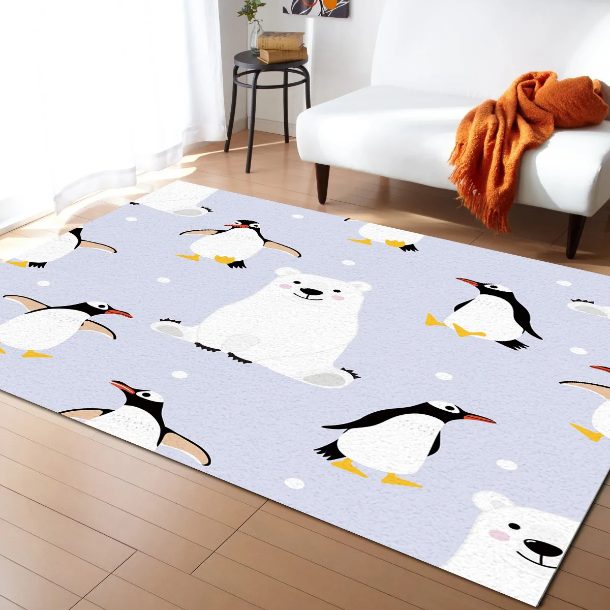 Мультяшные ковры с изображением белого медведя пингвина для кровати гостиной