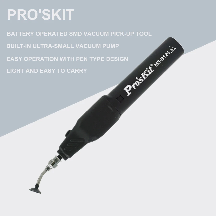 Pro'sKit на батарейках SMD вакуумный пикап инструмент IC SMD палочки вакуумной всасывания ручка Инструменты Электрический всасывания ручка