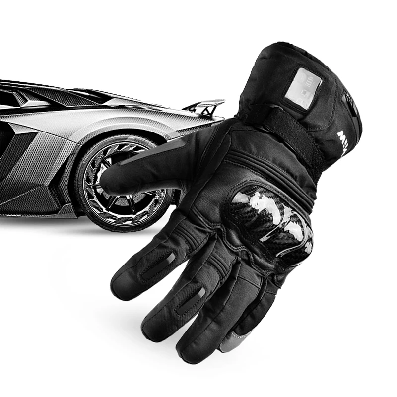 Зимние лыжные перчатки с электроподогревом и цифровым светодиодным дисплеем