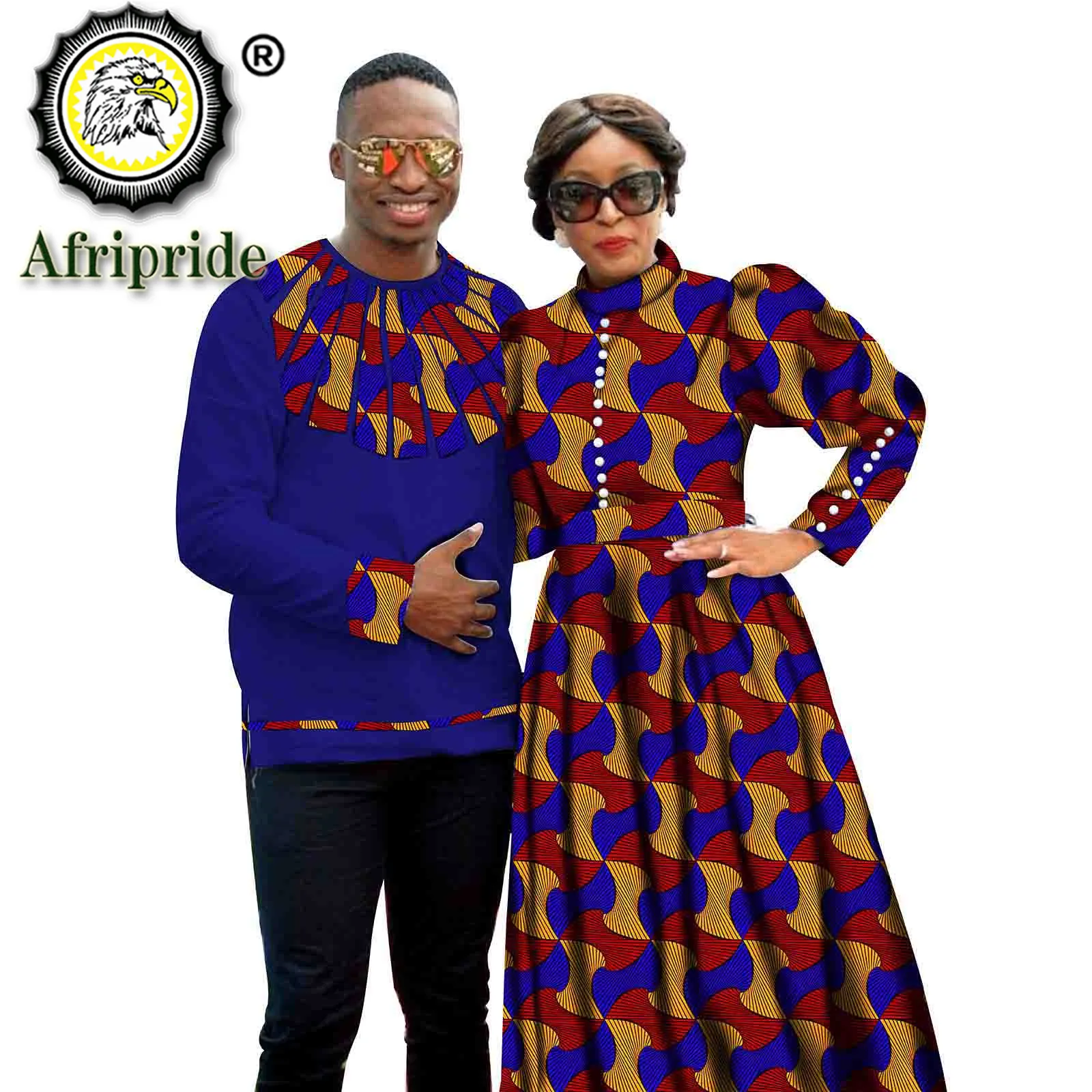 Африканская одежда для пары рубашки Дашики мужчин платья макси женщин вечерние