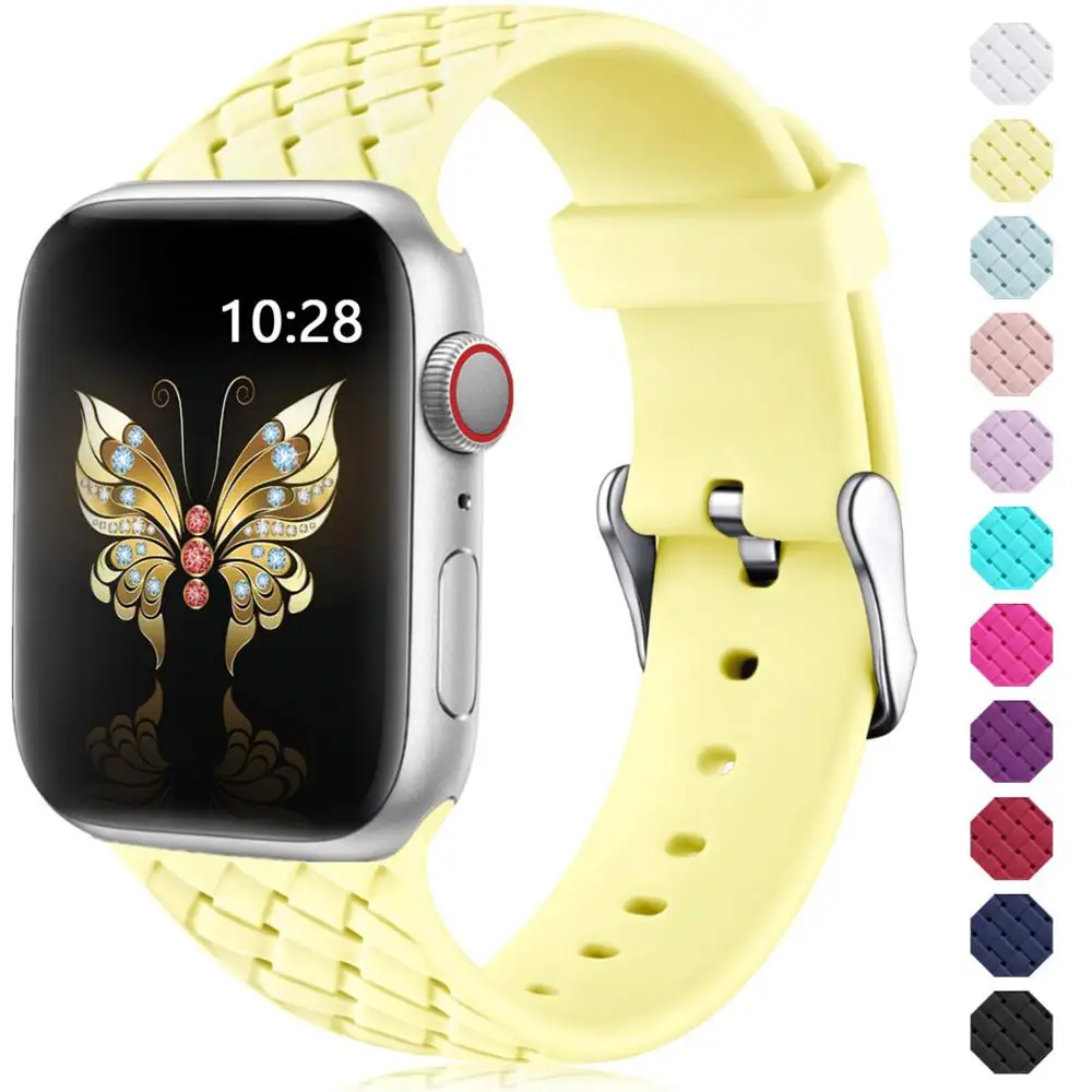 Тканый ремешок для часов 38 мм 42 iWatch 4 полосы 44 40 силиконовый Браслет Apple watch 5 3 21