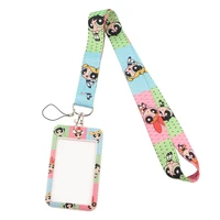 yl841 girl anime icons neck strap lanyards keychain holder id card pass hang rope lariat badge holder key chain accessories