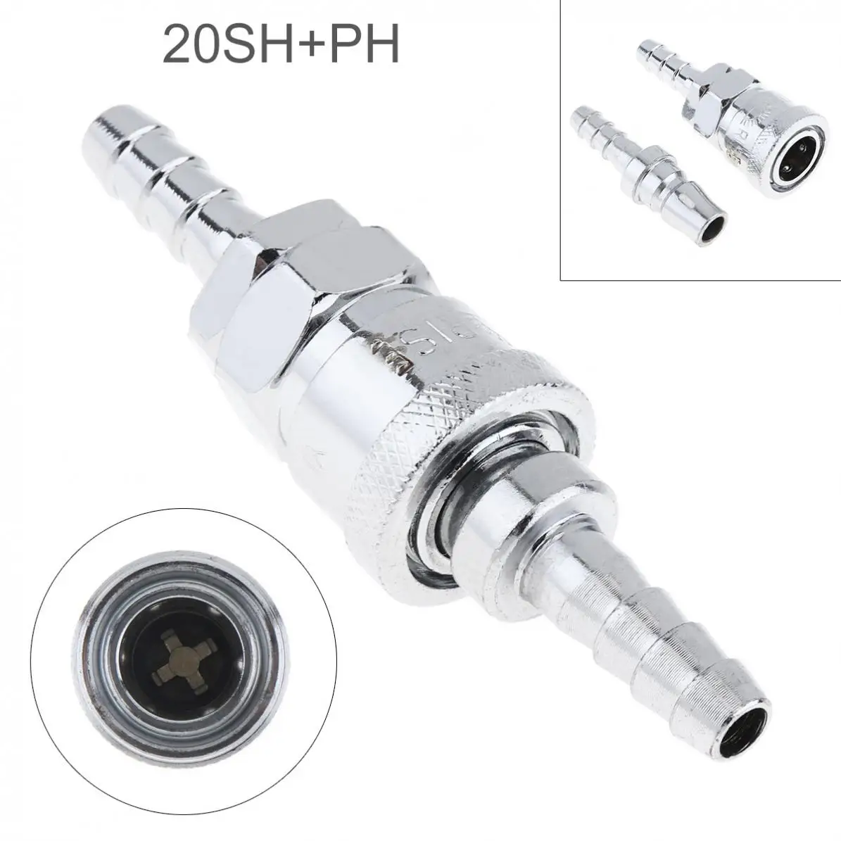

Pneumatic fitting Quick connector 2pcs/lot High Pressure Coupling Coupler Plug Socket Connector Dual-interface 20SH+