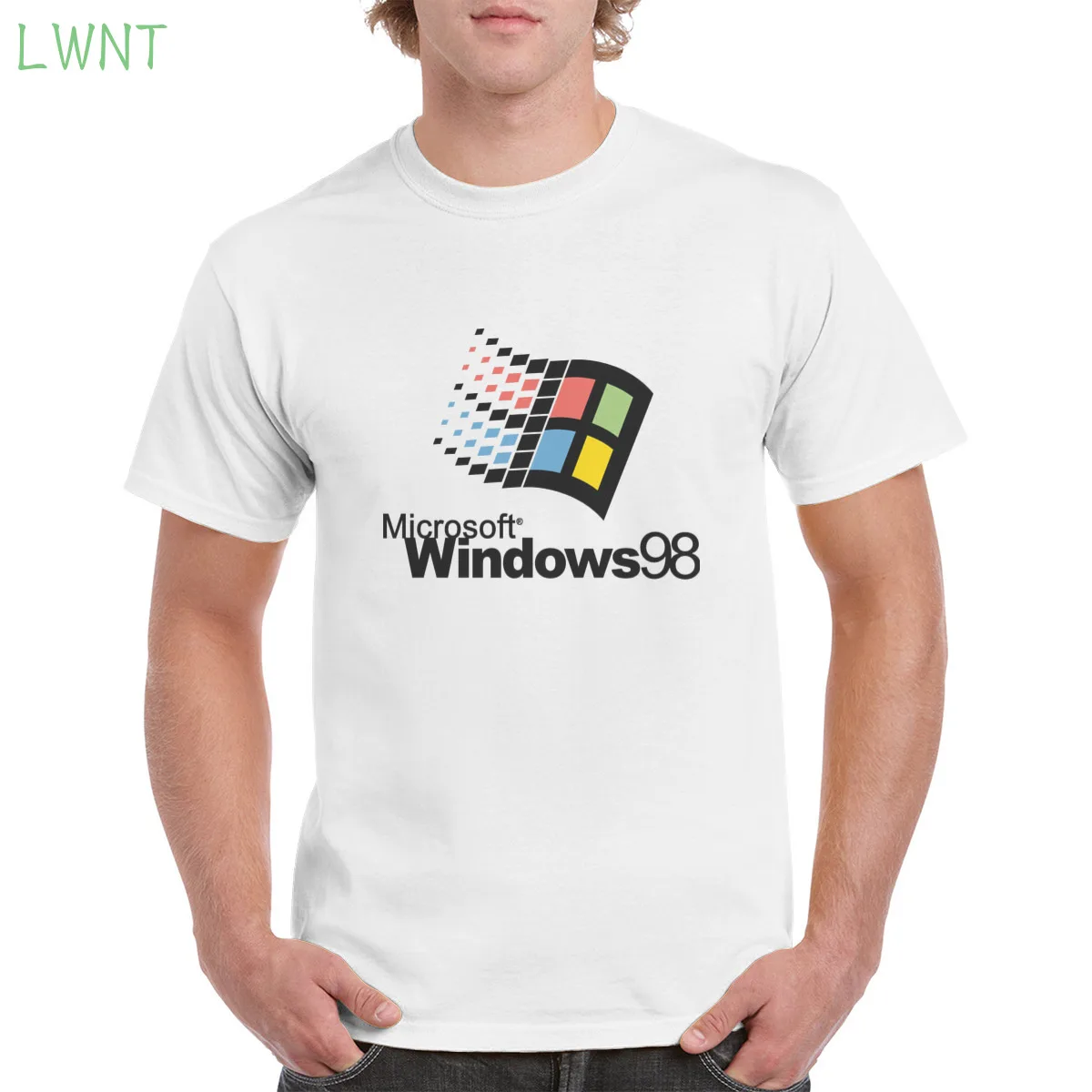 

100% cotton WINDOWS 98 LOGO print t shirt Microsoft Windows graphic tshirt gothic punk casual oversized Men's/Women's T-shirts