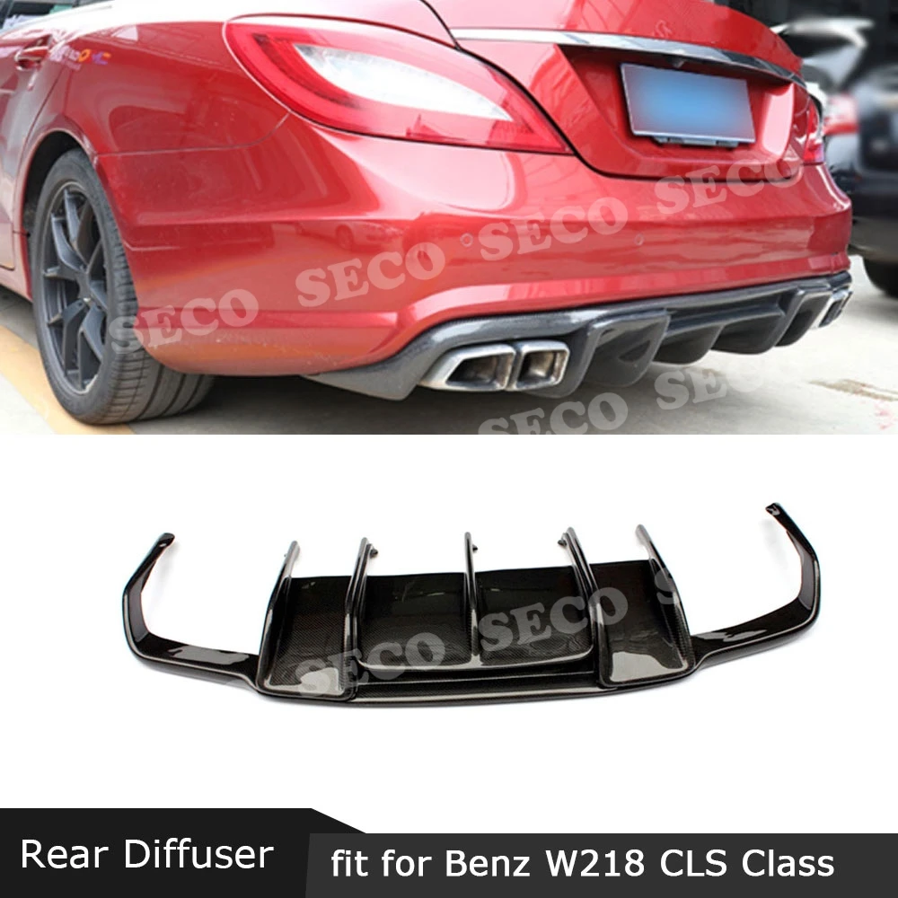 Для Benz W218 CLS350 CLS63 AMG 2011- рассеиватель задней губы из углеродного волокна из нержавеющей стали четыре выхода выхлопные наконечники хвост горло