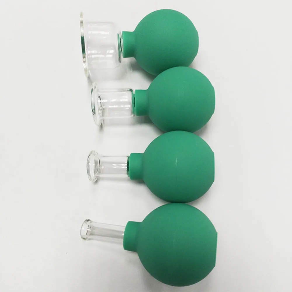 

1 Box of 4pcs Household Vacuum Cupping Cups Back Body Massager Suction Vacuum Can (Blue)