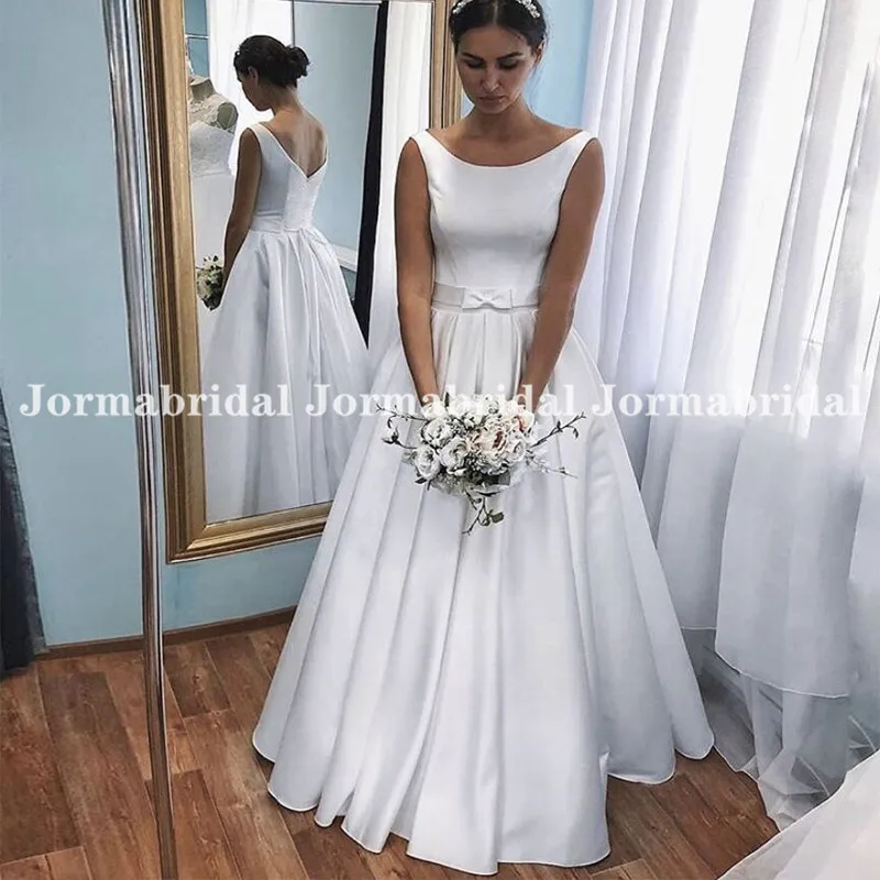 Jormabridal 2021 богемное белое свадебное платье с карманами длиной до пола