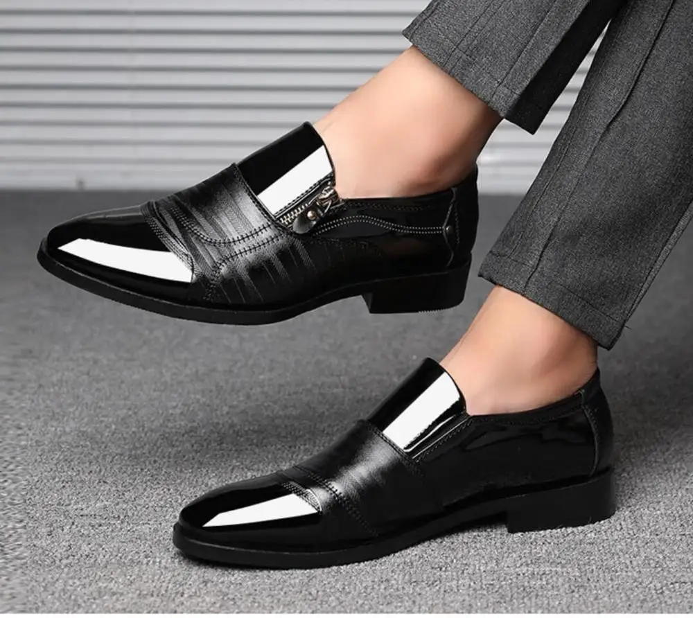 Мужские кожаные туфли оксфорды на каблуке коричневые повседневные из дышащей