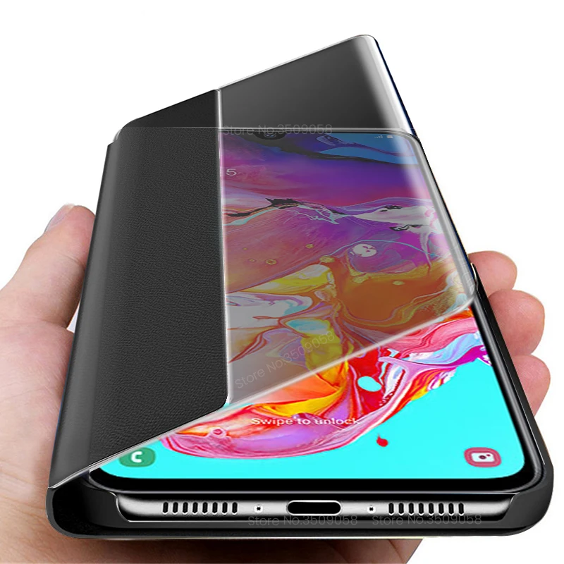 Умный кожаный чехол-книжка sansung a 70, чехлы для samsung galaxy a70 a50 a40 a30 a20 a10, защитный чехол