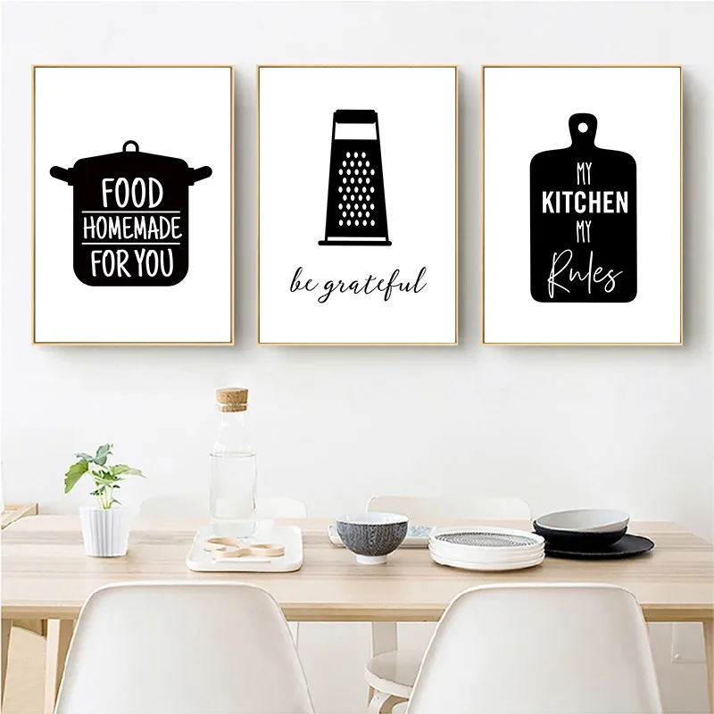 Кухонная посуда настенная Картина на холсте кухонные постеры с цитатами и