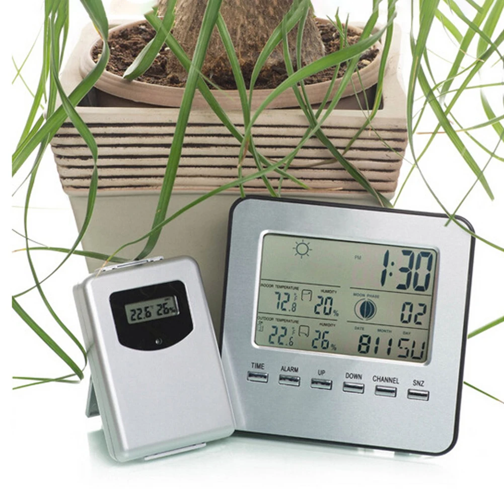 

LCD Time Desktop Table Clocks Digital Display Wireless Thermometer Hygrometer Clock Temperature Humidity Meter