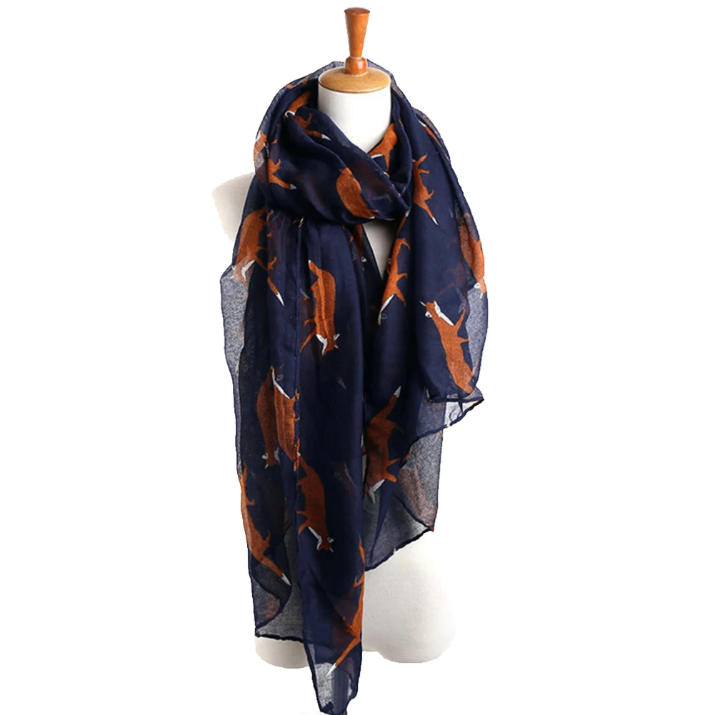 Теплый шарф для шеи с принтом лисы мягкий Многофункциональный Балийский Пряжа