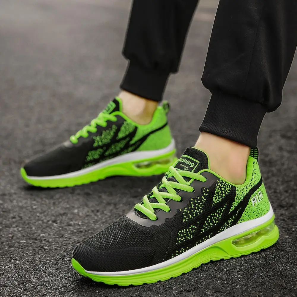 Green Air Running Shoes for Men Woman Air Sneakers Men Athletic Unisex Breathable Sport Shoes Men Zapatillas Hombre Deportiva