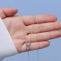 dainty tiny evil eye necklace blue turkish glass chain evil eye necklace for women men lucky protection necklace jewelry